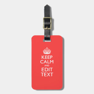 Étiquette À Bagage KEEP CALM personnalisé et avoir votre texte sur Co