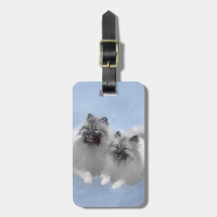 Étiquette À Bagage Keeshond Paire de Kees Peinture Art animal origina