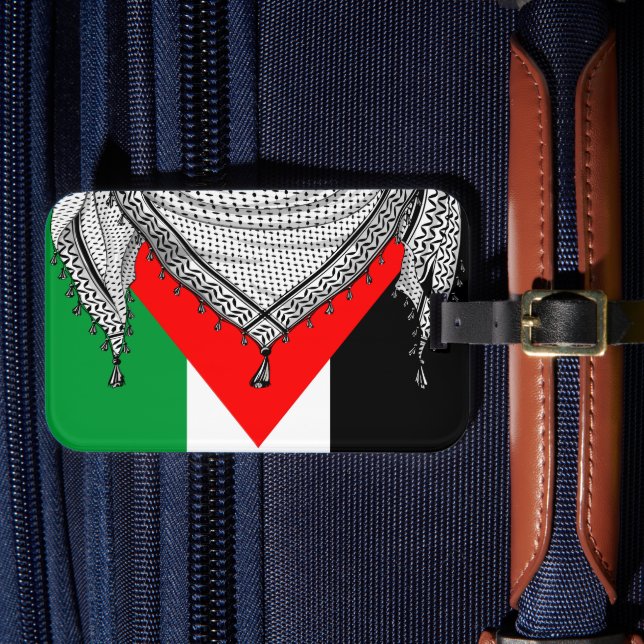 Étiquette À Bagage Keffiyeh Écharpe palestinienne tissu traditionnel (Insitu Rectoal 4)