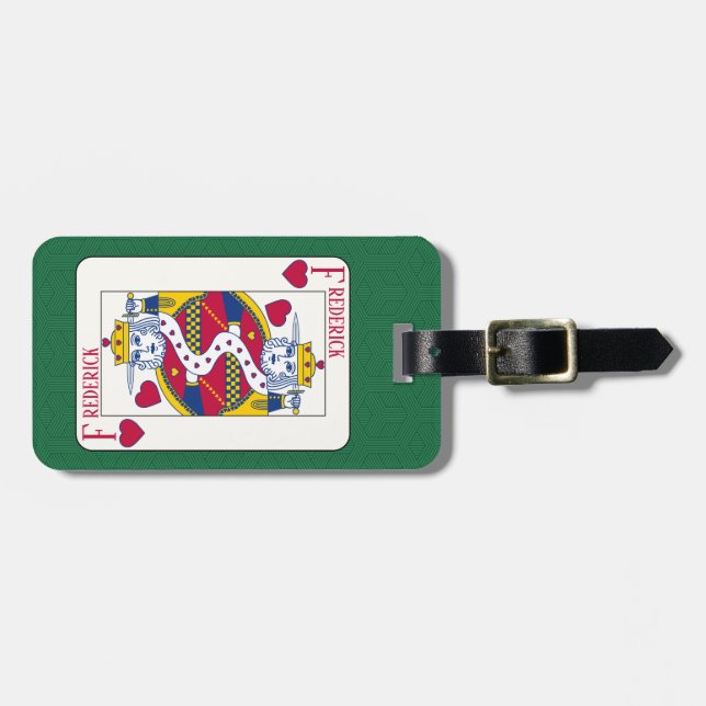 Étiquette À Bagage King of Hearts Nom personnalisé Carte de jeu (Devant horizontal)
