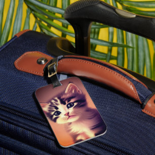 Étiquette À Bagage Kitten Art