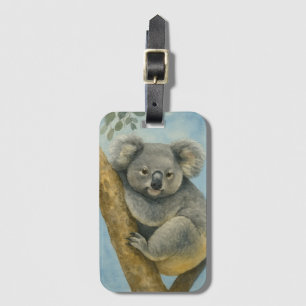 Étiquette À Bagage Koala Calm - Aquarelle Faune