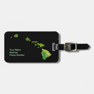 Étiquette À Bagage La chaîne de l'île d'Hawaiian dans l'art Abstrait 