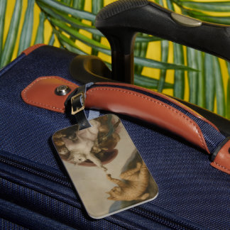 Étiquette À Bagage La Création d'Adam Chats Parodie d'Art de la Renai