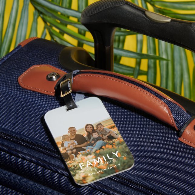 Étiquette À Bagage La famille est pour toujours une photo personnalis (Insitu Rectoal 1)