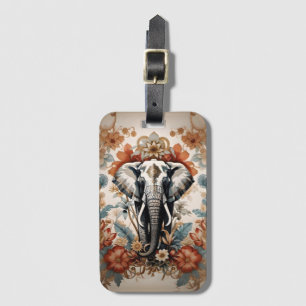 Étiquette À Bagage La faune majestueuse des éléphants décorés