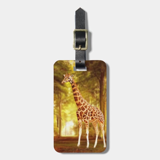 Étiquette À Bagage La girafe dans la forêt (Devant Vertical)