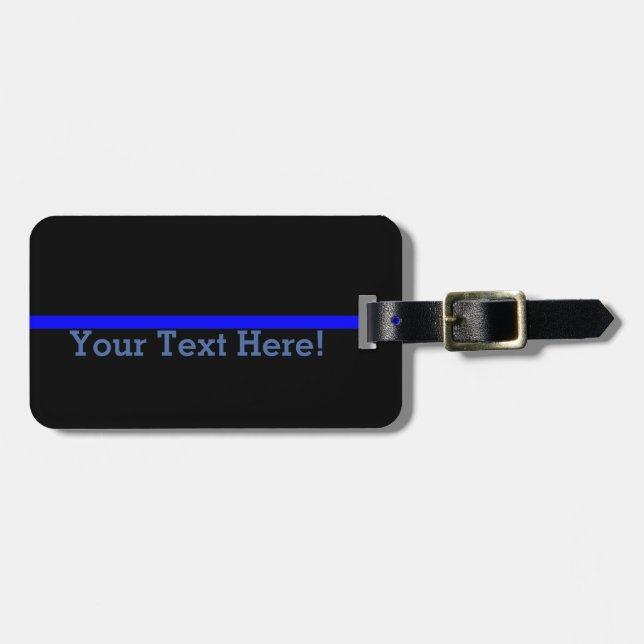 Étiquette À Bagage La Ligne Bleue Mince Symbolique Personnalise Cela (Devant horizontal)