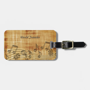 Étiquette À Bagage La musique note l'étiquette de bagage avec le