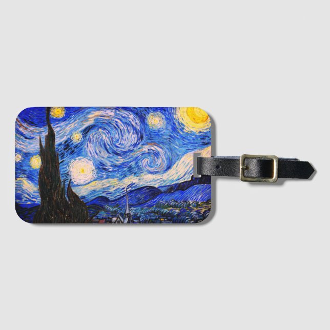 Étiquette À Bagage La nuit étoilée par Vincent Van Gogh (Devant Horizontal)