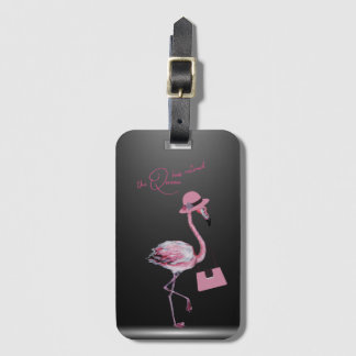 Étiquette À Bagage La Reine A Retraité Classy Chic Flamant rose Rose