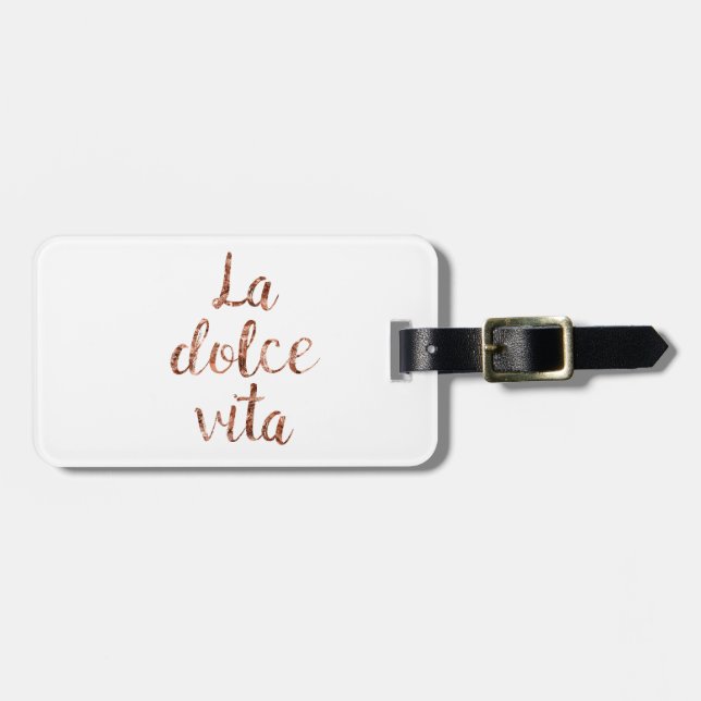 Étiquette À Bagage La rose Dolce Vita d'or (Devant horizontal)