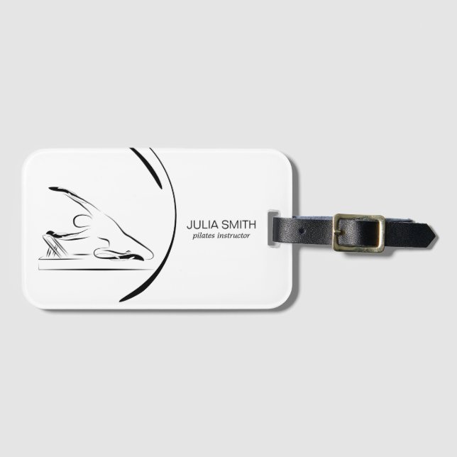 Étiquette À Bagage La sirène de Pilates pose sur le réformateur (Devant Horizontal)