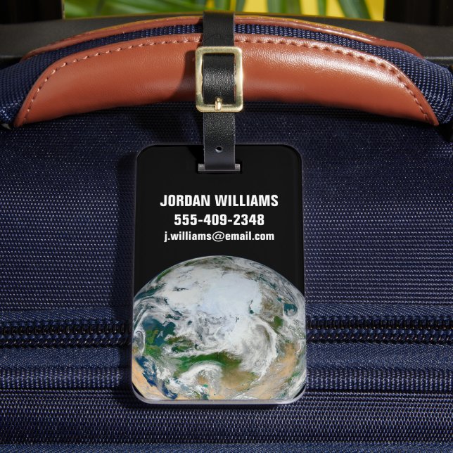 Étiquette À Bagage La Terre Montre L'Arctique, L'Europe Et L'Asie. (Insitu Rectoal 2)