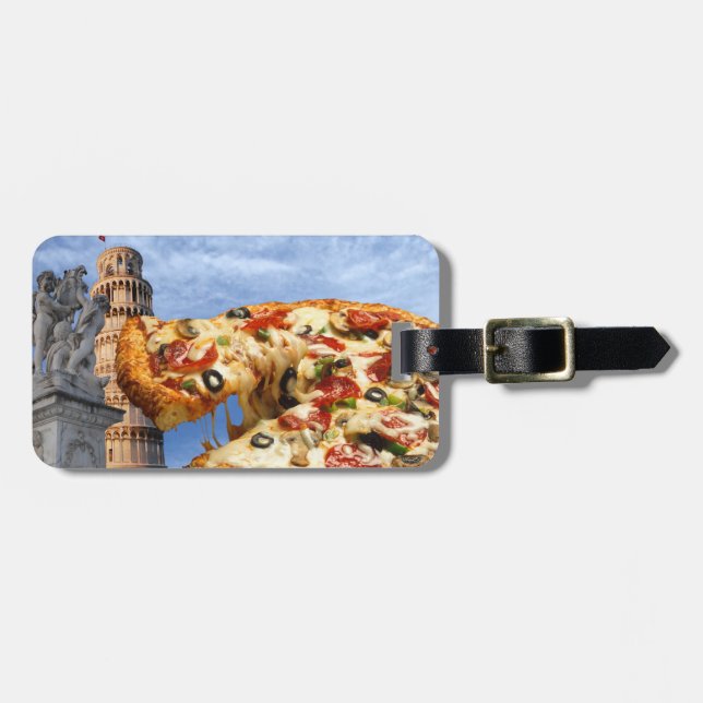 Étiquette À Bagage La tour penchée de la pizza (Pise) (Devant horizontal)