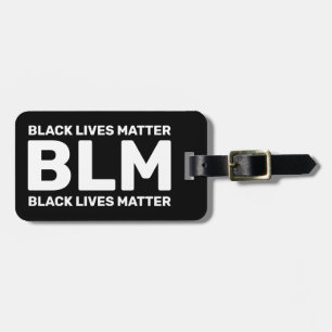 Étiquette À Bagage La typographie blanche de BLM Black Lives Matt sur