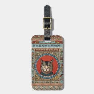 Étiquette À Bagage La vie de chat vintage pour chat classique victori