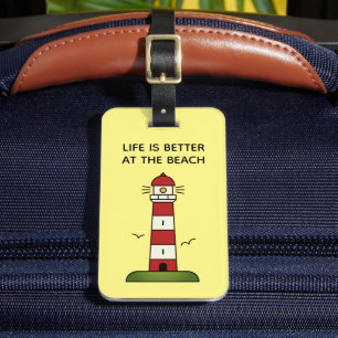 Étiquette À Bagage La vie est meilleure à la plage Voyage phare migno