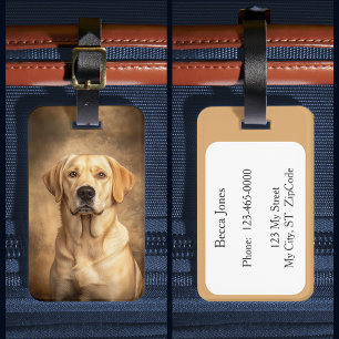 Étiquette À Bagage Laboratoire de chiens de trieuse du Labrador jaune