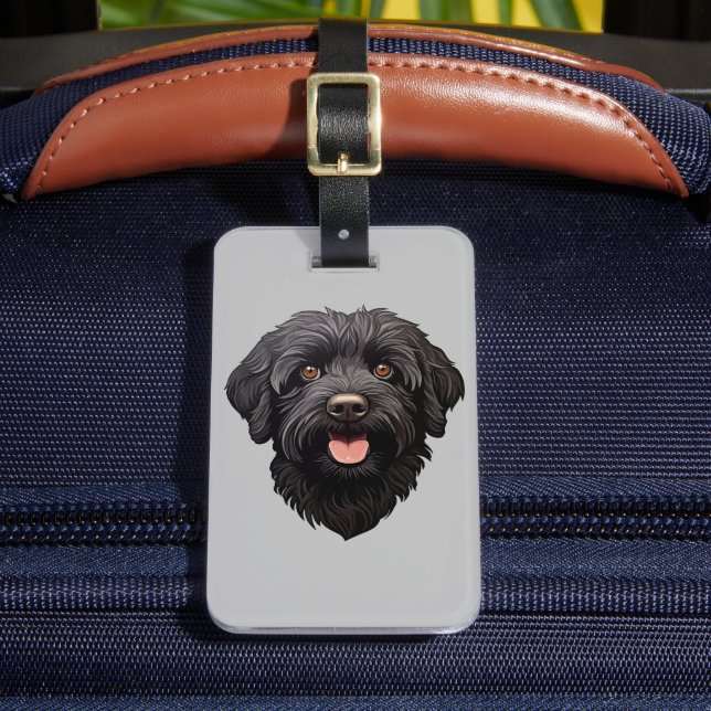 Étiquette À Bagage Labradoodle Chien noir (Insitu Rectoal 2)
