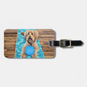 Étiquette À Bagage Labradoodle - Riley - chien de yoga