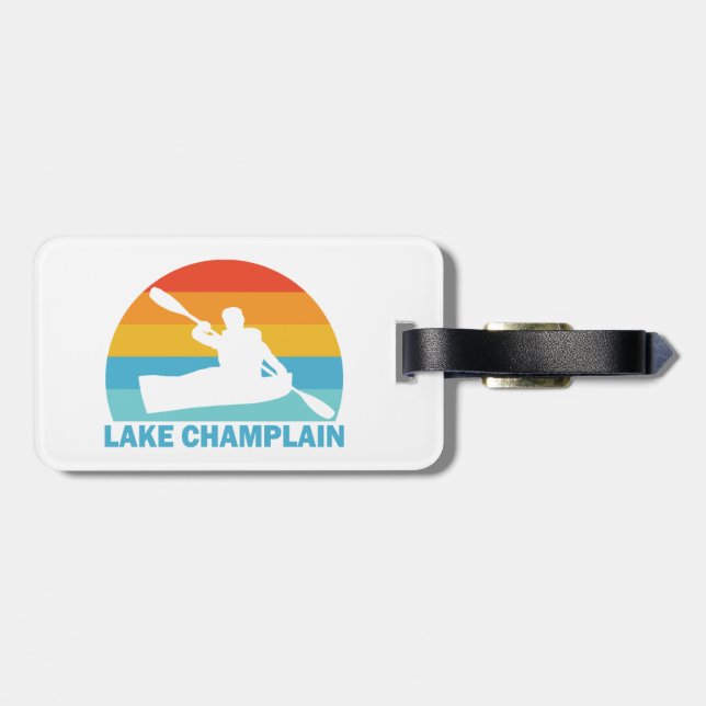Étiquette À Bagage Lac Champlain New York Vermont Kayak (Dos horizontal)
