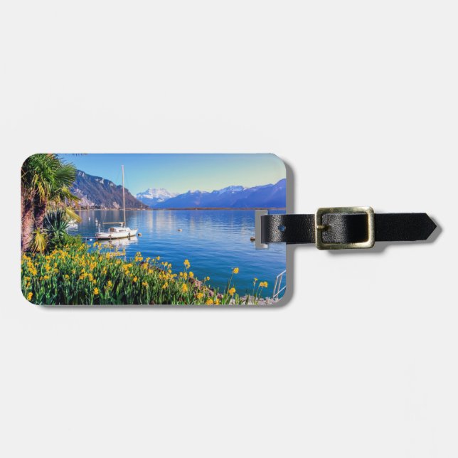 Étiquette À Bagage Lac geneva à Montreux, Vaud, Suisse (Devant horizontal)