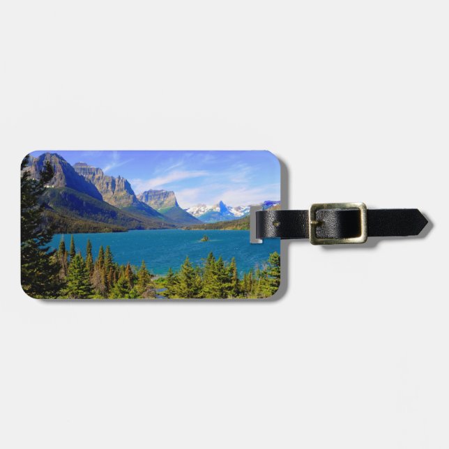 Étiquette À Bagage Lac st. Mary, parc national de glacier, Montana (Devant horizontal)