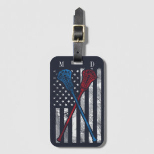 Étiquette À Bagage Lacrosse Sports Bats USA Drapeau personnalisé
