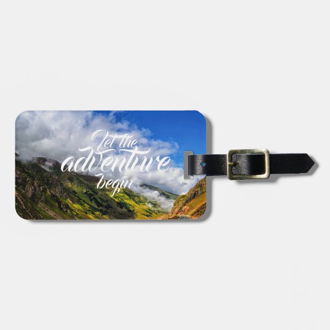 Étiquette À Bagage Laissez l'aventure commencer la vue de route de (Devant horizontal)