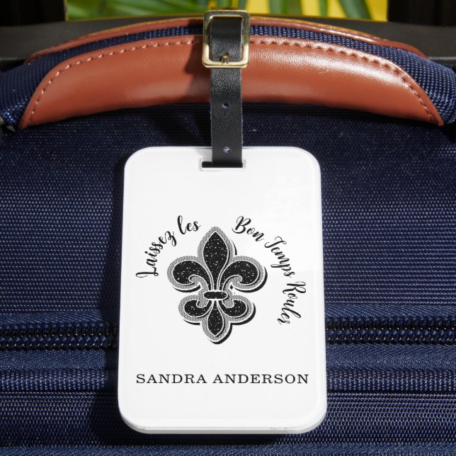 Étiquette À Bagage Laissez Mardi Gras Fleur De Lis Custom (Insitu Rectoal 2)