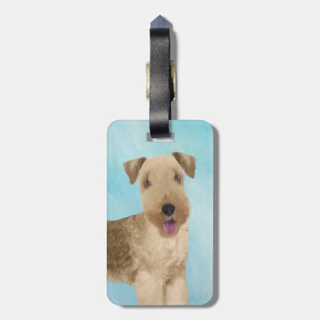 Étiquette À Bagage Lakeland Terrier Peinture - Cute Original Chien Ar (Dos Vertical)