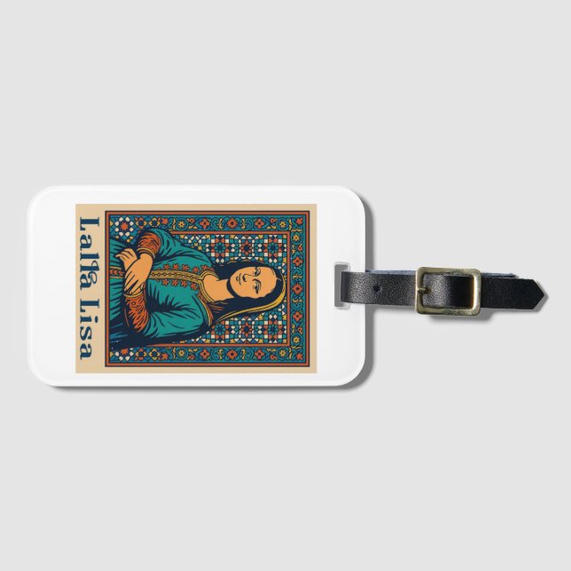 Étiquette À Bagage Lalla Lisa - Mona Lisa avec mosaïque marocaine S (Devant Horizontal)