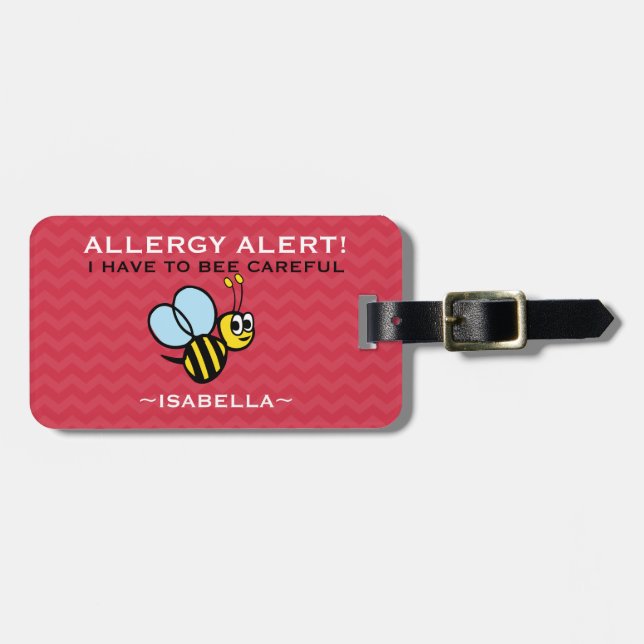 Étiquette À Bagage L'allergie alimentaire multiple gaffent l'alerte (Devant horizontal)