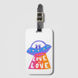 Étiquette À Bagage L'AMOUR EST L'AMOUR L'Espace Aliens Colorful RAINB