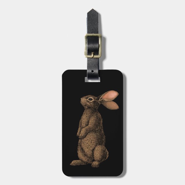 Étiquette À Bagage Lapin (Devant Vertical)