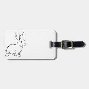 Étiquette À Bagage Lapin Doux Lapin Joli Art Cartoon Nature
