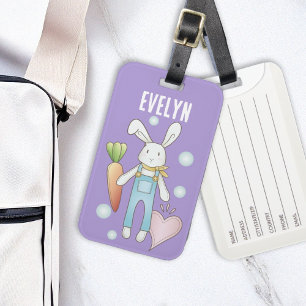 Étiquette À Bagage Lapin en peluche personnalisé
