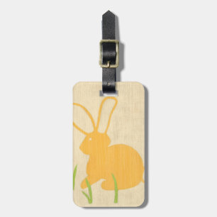 Étiquette À Bagage Lapin jaune et herbe verte par Chariklia Zarris