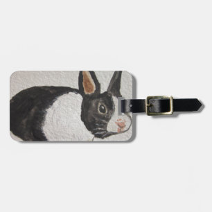 Étiquette À Bagage Lapin lapin d'aquarelle animal Marque à bagages