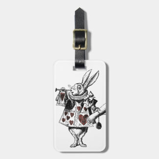 Étiquette À Bagage Lapins blancs des coeurs - Alice au pays des