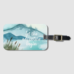 Étiquette À Bagage L'Aquarelle moderne Nature Commençons l'aventure