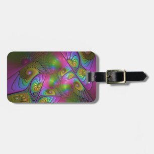 Étiquette À Bagage L'Art Fractal Abstrait, Lumineux Et Coloré
