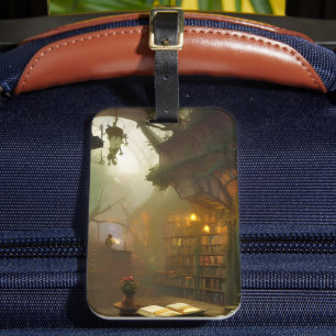 Étiquette À Bagage L'art Imaginaire de la librairie magique