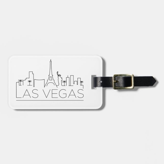 Étiquette À Bagage Las Vegas a stylisé l'horizon (Devant horizontal)