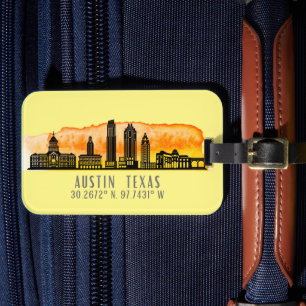 Étiquette À Bagage Latitude Austin Skyline