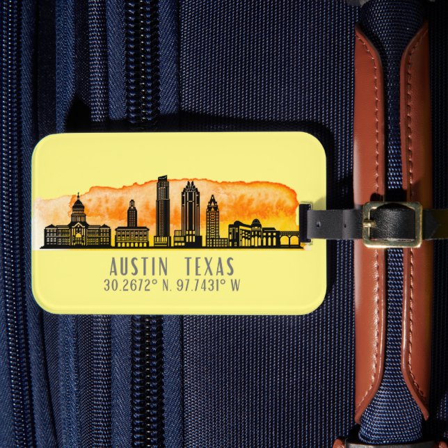 Étiquette À Bagage Latitude Austin Skyline (Insitu Rectoal 4)