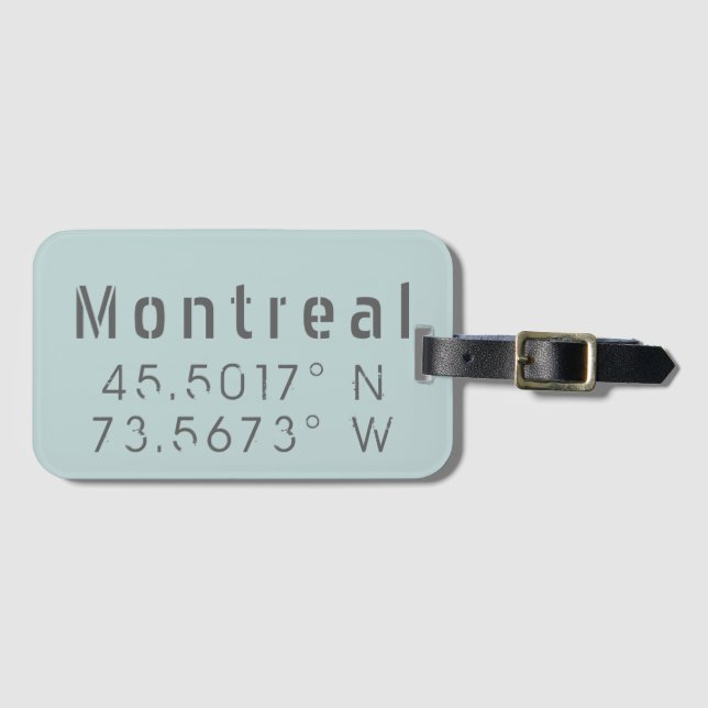 Étiquette À Bagage Latitude de Montréal (Devant Horizontal)