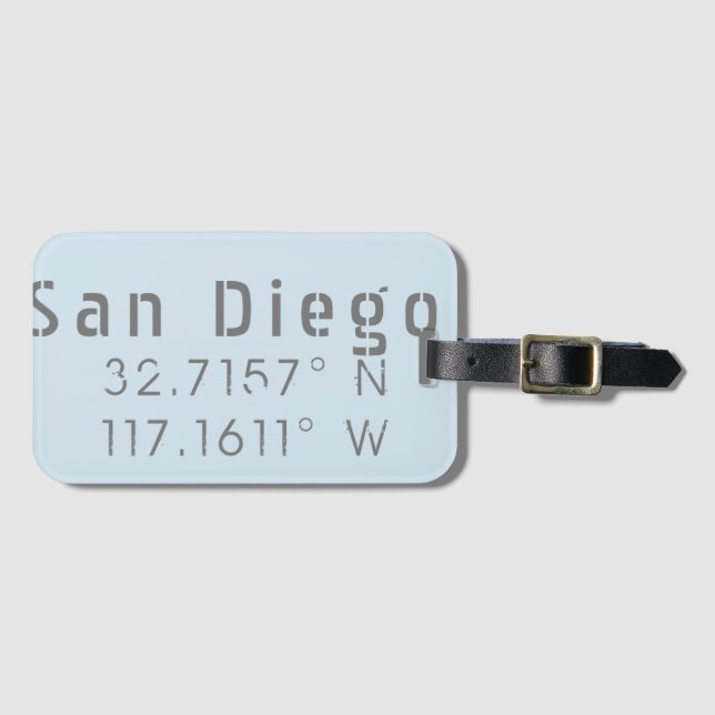 Étiquette À Bagage Latitude de San Diego Longitude (Devant Horizontal)