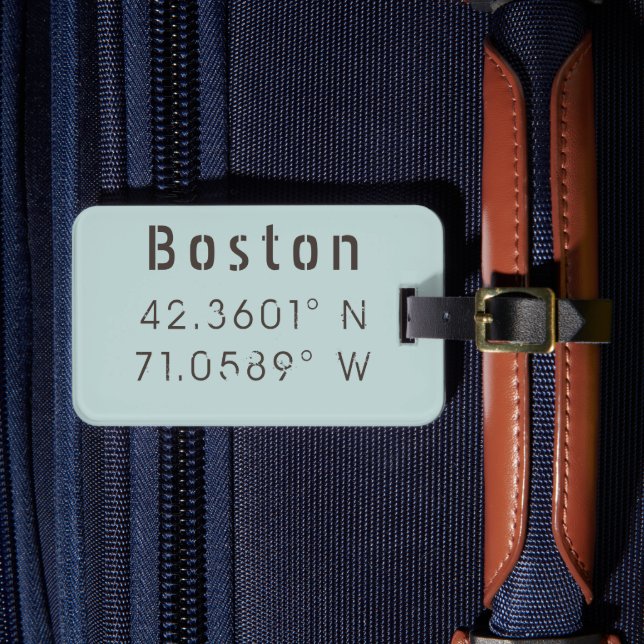 Étiquette À Bagage Latitude et Longitude Boston (Insitu Rectoal 4)